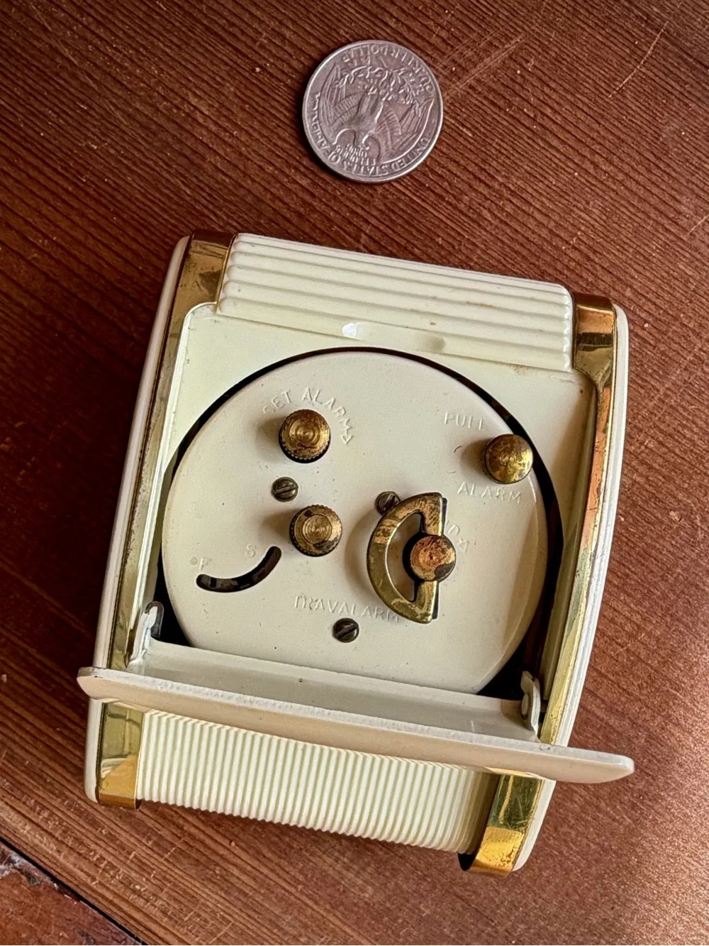 Westclox Deluxe Travalarm Gold Travel Alarm Clock | 1960s